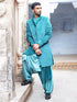 Vastramay Men's Sea Green Combo Set With Dupatta