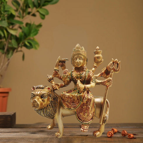 Brass Goddess Durga Superfine Idol 1.25Kg