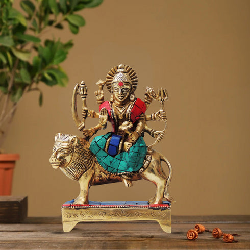 Brass Goddess Durga Superfine Idol 1.172Kg