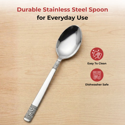 Vinod Moscow Stainless Steel Spoon Set of 12 Piece Heavy Gauge Steel Mirror Finish Rust Free Tough Strong and Durable Easy to Clean