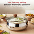 Vinod Stainless Steel Aroma Insulated Casserole with Glass Lid and Wooden Knob 1250 ml High Grade Stainless Steel and Rust Free