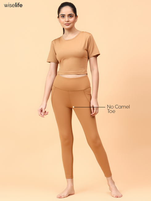 Wiselife Active Fitted Leggings (Brown)