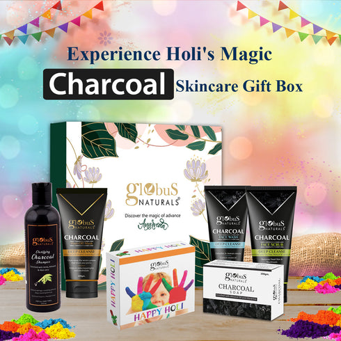 Globus Naturals Pre & Post Holi Ritual Ayurvedic Charcoal skin care Gift Box