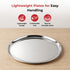 Vinod Stainless Steel Bangla Bogi Plate Lunch Plate Dinner Plate Set of 6 21 cm High Grade Stainless Steel Mirror Finish