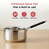 Vinod Stainless Steel Royal Saucepan with Long Side Handle 1250 ml Capacity No 10 Rust Free Dishwasher Safe and Induction Friendly