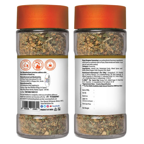 Keyafoods Keya Oregano Seasoning All Natural & Healthy Spice Blend for Pizza Pasta & More Glass Bottle Premium Herbs and Spices Contains Freeze dried herbs Export Quality No Preservatives The rich aroma that lasts