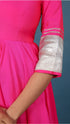 Pomcha Jaipur Amber Hot Pink Taffeta Silk Anarkali Set