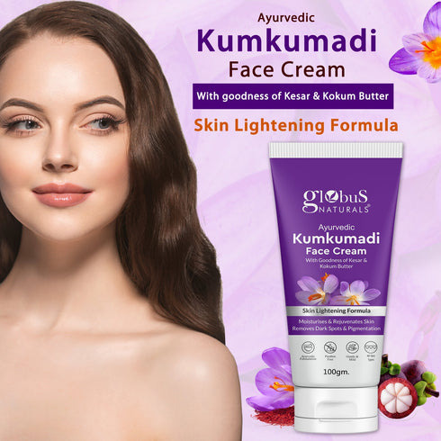 Globus Naturals Ayurvedic Kumkumadi Skin Lightening Face Cream Suitable For All Skin Types