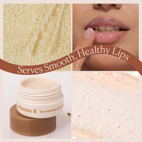 The Face Shop Vitamin E Rice Lip Scrub 14g With Free Sushi Pouch