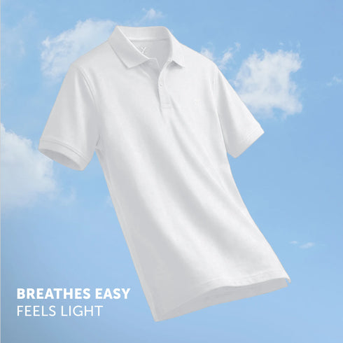 XYXX Nova Combed Cotton Polo T-shirts Polar White