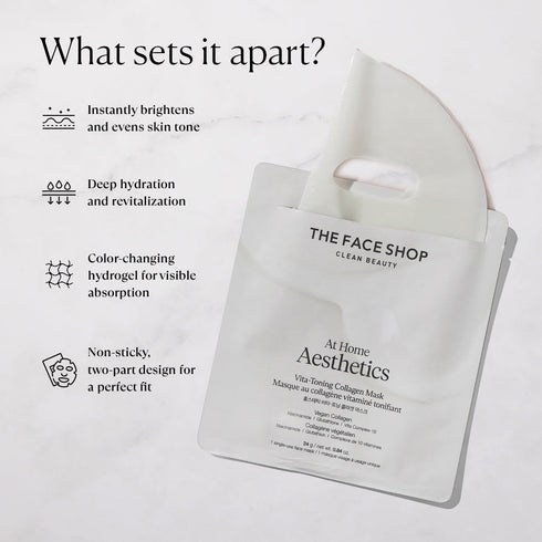 The Face Shop Vita Toning Collagen Face Mask With Glutathione & Hyaluronic Acid