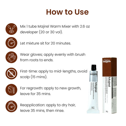 L'Oreal Professionnel Majirel 6.34 Dark Blonde With Gold Copper Permanent Hair Colour 50ml