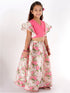 Vastramay Pink Color Silk Blend Floral Printed Siblings Set
