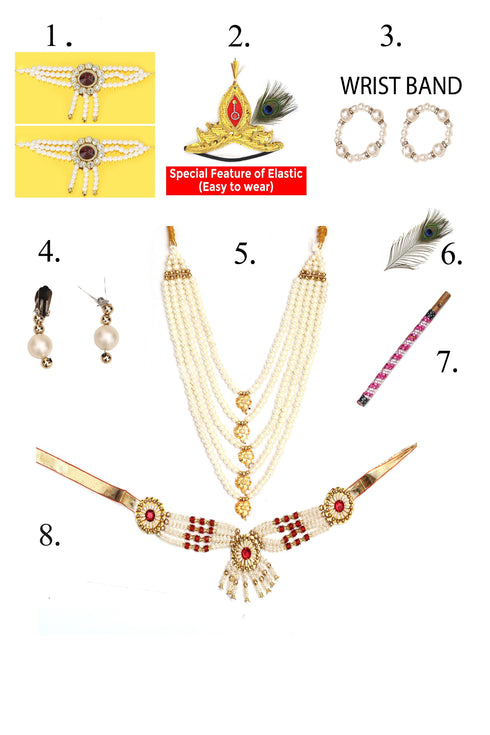 Raj Fancy Dresses Baby Krishna Janmashtami Full Jewellery Kids