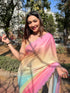 Vasthrlay Multi Satin Georgette Plain Saree