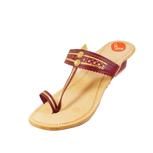 Vhaanfootwear Maroon Color Soft Kolhapuri Chappal for women by vhaan