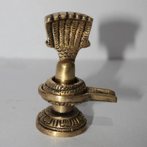 Brass Shivling with Sheshnag 175gm