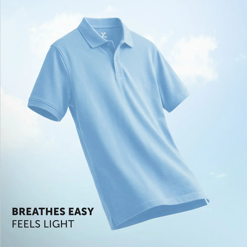XYXX Nova Combed Cotton Polo T-shirts Sky Blue