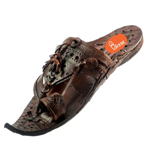 Vhaanfootwear Royal Maharaja Prestigious Antique Designed Shahu Kolhapuri Chappal For Men