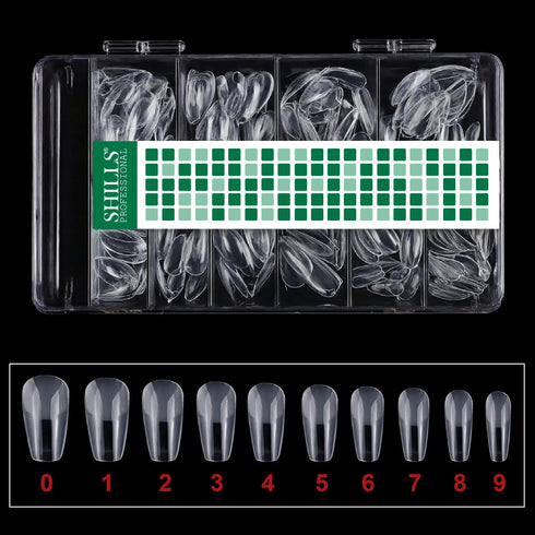 Shills Professional Soft Gel Tips Matte Short T-Shape-PT18-CLEAR