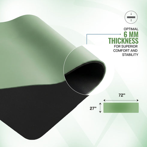 Wiselife Classic PU and Natural Rubber Yoga Mat 6mm
