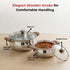 Vinod Stainless Steel Aroma Insulated Casserole with Glass Lid and Wooden Knob Set of 2 Pcs Capacity 750 ml and 1250 ml