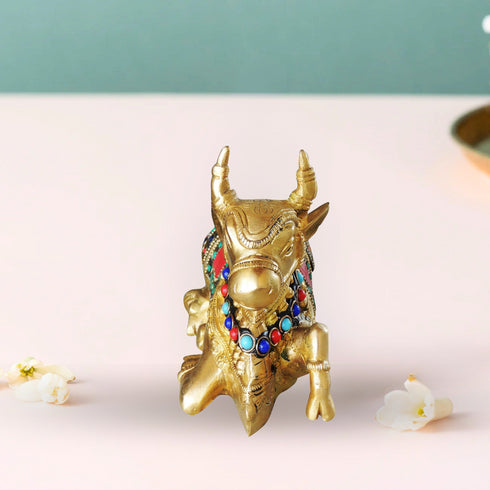 Brass Nandi Idol Statue 1.49Kg