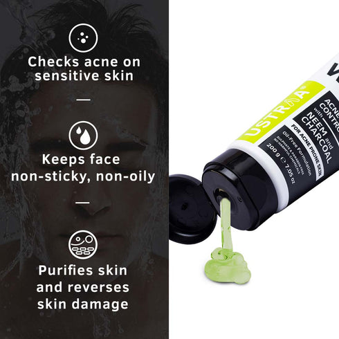 Ustra Face Wash Acne Control With Neem & Charcoal