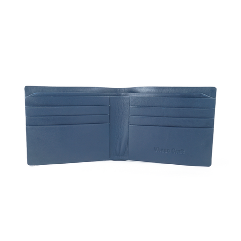 Vhaanfootwear Seamless Elegance RFID Protected Stitchless NAPPA Leather Wallets Blue