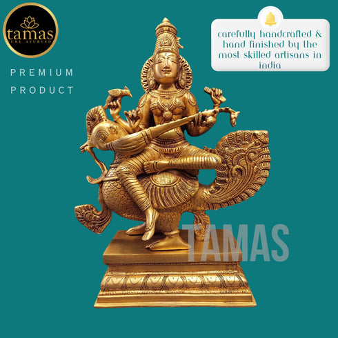 Tamas Brass Saraswati Maa Statue