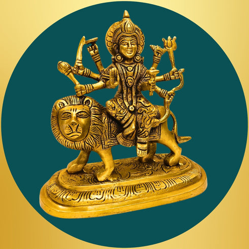Tamas Brass Ashtabhuja-Dhari Devi Durga Statue/Idol