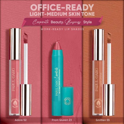 Parul Garg Beauty Office-Ready Lipstick Pack: Light to Medium Skin Tone