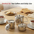 Vinod Stainless Steel 3 Piece Medium Tea Pot Set 750 ml Tea Pot 250 ml Milk Pot and 250 ml Sugar Pot Highest Grade Steel Mirror Finish Rust Free