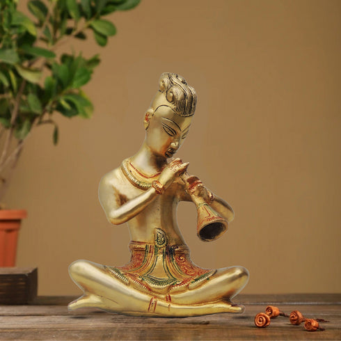 Brass Rajasthani Bigul Statue 2.7Kg