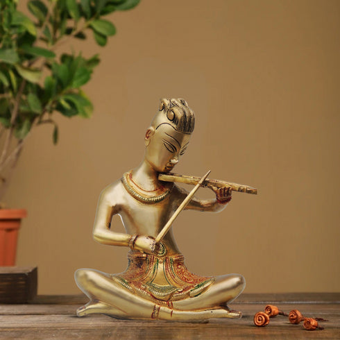 Brass Rajasthani Violin Statue 2.7Kg