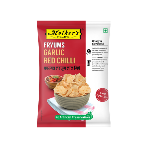 Mothers Recipe Pune Garlic Red Chilli Fryums Papad
