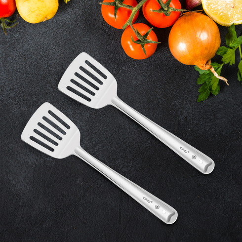 Vinod Stainless Steel Basting Slotted Turner Cooking Palta Set of 2 30 cm High Quality Stainless Steel Rust Free Dishwasher Safe No 4