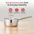 Vinod Doniv Stainless Steel Majestic Sandwich Bottom Sauce Pan 2.2 Liter 18 cms Induction Friendly