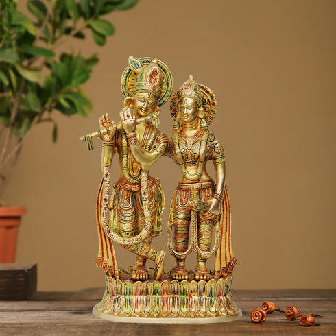 Brass Radha Krishna Statue 4.48Kg