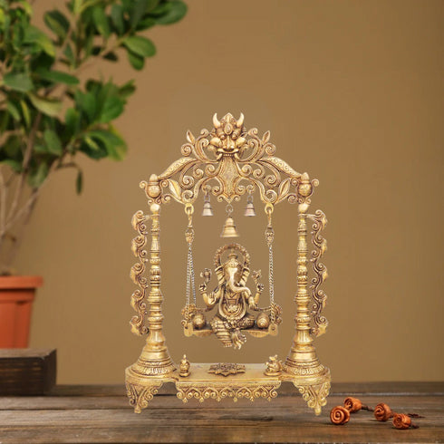 Brass Ganesh Ji God Idol Statue 15.78Kg