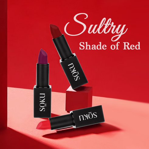 Soku Cosmetic Sultry Shade Of Red Lipstick (Pack of 3)