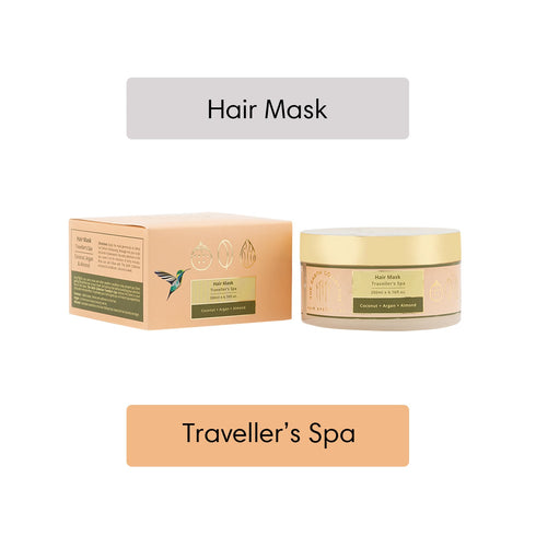 Theearthcollective in Traveller's Spa Hair Mask For Instant Spa like Experience Coconut Argan & Almond