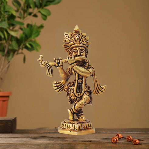 Brass Krishna Idol Statue 0.34Kg