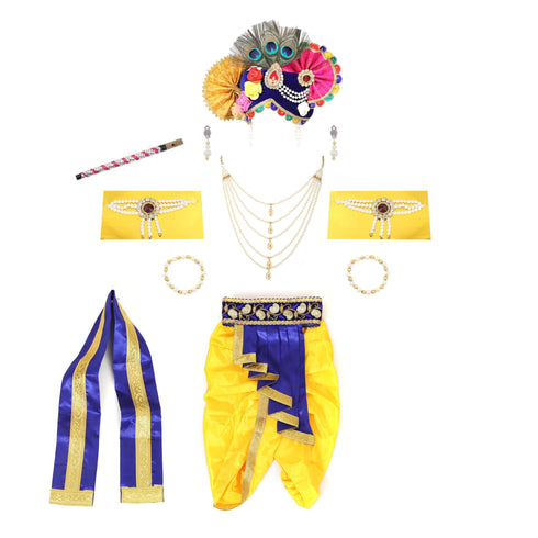 Raj Fancy Dresses Baby Krishna Dress for Janmashtami with Krishna Mukut