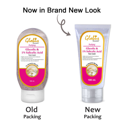 Globus Naturals Glycolic & Salicylic acid Pimple clear Face wash
