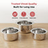 Vinod Stainless Steel Induction Friendly Flat Bottom Cooking Tope With 1.5mm Thickness 18 Gauge Durable Steel 3 Pcs Capacity 1400ml 1800ml and 2300ml No 11 to 13