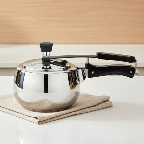 Vinod Doniv Stainless Steel Sandwich Bottom Pressure Cooker With Inner Lid 2 Ltr Amaze Series Induction Friendly