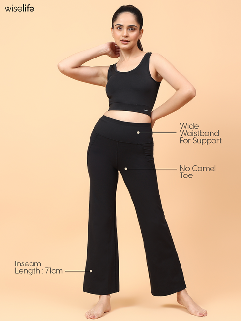 Wiselife Active Flare Pants (Black)