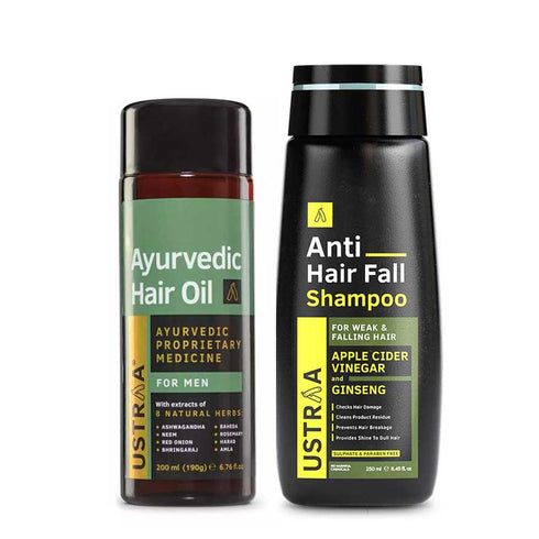 USTRAA Ayurvedic Hair Oil & Anti Hair Fall Shampoo