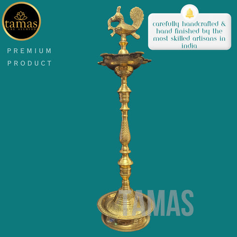 Tamas Brass Peacock Diya Stand